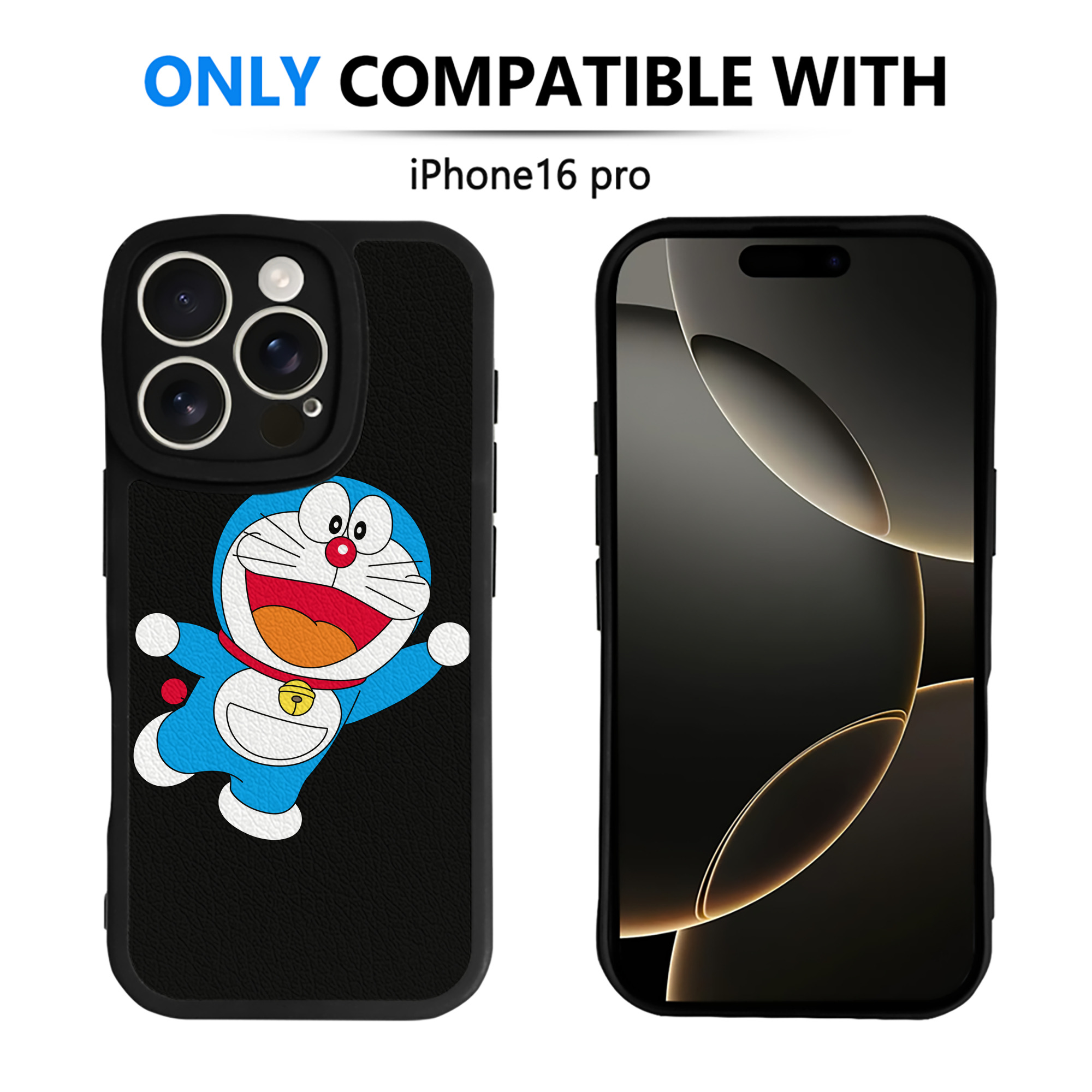 （画像用） ドラえもん Doraemon 【iPhone 16シリーズ対応】シリコンスマホケース（レザー調） 材質：シリコン
